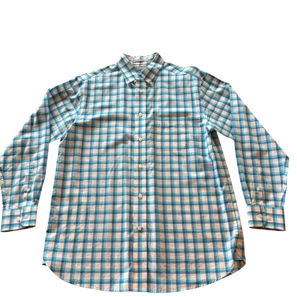 DANIEL CREMIEUX Long Sleeve Plaid Button-Up Men Sz M Signature Collection Blue